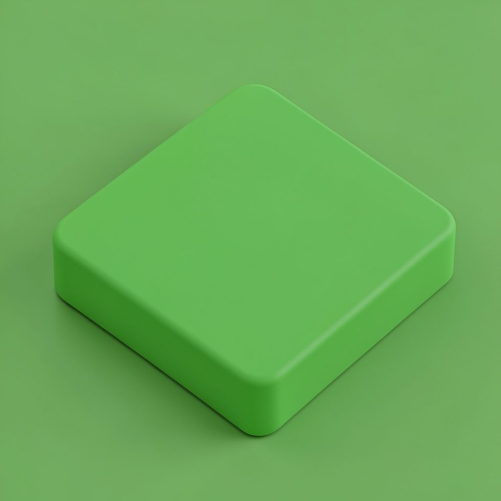Isometric 3D illustration of stacked open books and a magnifying glass on a mint surface, rendered in mid-green and dark navy.